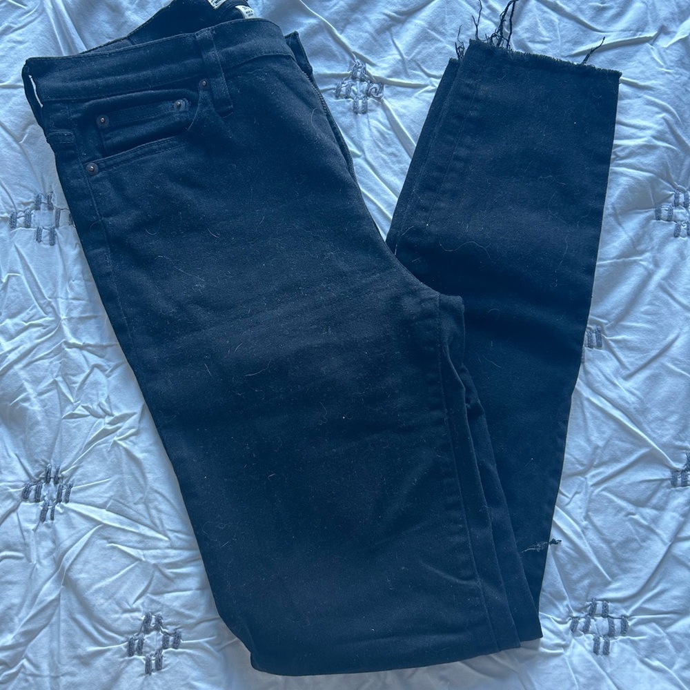 J Crew High Rise Skinny Jeans with intentional knee rips 30T